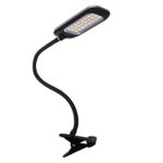 OxyLED Dimmable Eye-Care LED Desk Lamp, Clip On Book Light, Flexible Gooseneck Table Light, 2 Brightness Level & 3 Light Color, Black, T33