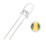 Chanzon 100 pcs 5mm Warm White LED Diode Lights (Clear Round Transparent 3000K DC 3V 20mA) Super Bright Lighting Bulb Lamps Electronics Components Light Emitting Diodes