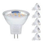 AmmToo MR11 LED Bulbs 3W Warm White 2800-3200K 260lm 10-30V AC/DC GU4 Base 2835SMD 18LEDs Spotlight Bulbs 30W Halogen Bulbs Equivalent LED Light Bulbs(Pack of 6)