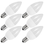LOHAS C7 Candelabra LED Light Bulb, Daylight 6000K, E12 Screw Base, 1W Night Lights, 100 Lumens, Non-Dimmable(6 Pack)