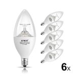 LVWIT B11 LED Light Bulb 40W Equivalent 5000K Daylight Decorative Candle Light Bulb E12 Base Candelabra LED Bulbs Pack of 6