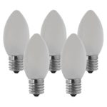 NORAH DECOR Opaque LED C9 Warm White Replacement Incandescent Night Bulbs, 0.8W Commercial Grade,Supper Brightness LED, Fits Into Candelabra E17 Base Socket, 25 Pack
