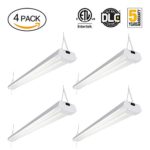 Amico 40W 4ft Linkable LED Utility Shop Light, 4800 Lumens Super Bright 5000K Daylight, LED Garage Light Fixture, Durable LED Fixture with Pull Chain Mounting and Daisy Chain 4 packs