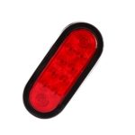 CZC AUTO 6” LED Waterproof Oval Red Trailer Lights Rear Stop Turn Signal Parking Tail Brake Lights for Boat Trailer Truck RV (1Pack, Red)