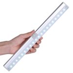 Closet Light, LOFTER Rechargeable 20-LED Wireless PIR Motion Activated Stick on Cupboard Light/ Kitchen Cabinet/ Wardrobe/ Hallway/ Light Bar with Adjustable Sensor and Auto On/Off Switch