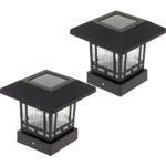 Westinghouse Solar 20 Lumens 4×4 Post Light for Wood Posts (Black, 2 Pack)