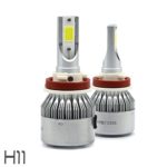 All in One 100W 10000LM CREE LED Headlight DRL Kit/High/Low Beam/Fog Lamp Kit Light Bulbs White 9005 9006 9007 H4 H10 H11 H13 (H11, White)