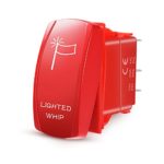 MicTuning RedLever Lighted Whip Rocker Switch – On/Off Led Light 12V/24V, Blue Backlight [Collection Edition]