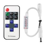 Mini Remote Controller for Single Color LED Strip Lights, RF Dimmer for 12V DC LED Ribbon, Wireless Remote Control for Dimmable 3528 5050 Under Cabinet Puck Lights(Single Color)