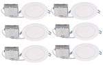 Topaz Lighting (Pack of 6) 77234 12W Slim 6″ Dimmable Recessed Ceiling Downlight, 4000K, White, Easy to Install, Save Time and Money, Energy Efficient LED Lighting
