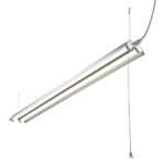 Hyperikon Linkable LED Shop Light, 4FT Double Tube, 4000K (Daylight Glow), 4000 lumens, Frosted Cover. 40W (100W Eq.), Linkable Integrated Double Fixture, For Workshop Garage Basement