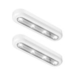 OxyLED Tap Closet Lights, One Touch Light, 4-led Touch Tap Light, Stick-on Anywhere Push Light, Cordless Touch Sensor LED Night Light, Battery Operated Stair Safe Lights, 180° Rotation, 2 Pack
