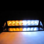ZHOLÂ White / Amber 8-led Police Emergency Car Boat Truck Dash Strobe Light Lamp Bar #72