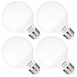 LOHAS G25 LED Bulb, 60W Equivalent Globe Light Bulbs, 9Watt Dimmable Vanity Bulbs, 2700K Warm White, 810LM, E26 Medium Base LED for Bathroom, Living Room and Bedroom, 4Pack