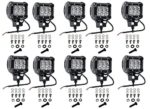 Cutequeen 10 X 18w 1800 Lumens Cree LED Spot Light for Off-road Rv Atv SUV Boat 4×4 Jeep Lamp Tractor Marine Off-road Lighting (pack of 10)