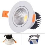 ZC-ECC Dimmable 5W COB LED Ceiling Light Downlight,3000K Warm White LED Downlight with Driver,Spotlight Lamp Recessed Lighting Fixture