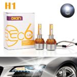 H1 LED Headlight Bulbs 12000LM 120W Cool White 6000K – High Beam/Low Beam/Fog Light Replacement Super Bright All-in-One Conversion Kit Plug & Play – 2 Yr Warranty (Pair)