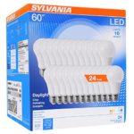 Sylvania Home Lighting 74766 A19 LED Sylvania 60W Equivalent Light Bulb Lamp, Efficient 8.5W, Bright White 5000K, 24 Pack, Piece