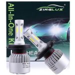 ZX2 H4 HB2 9003 8000LM LED High Low Dual Beam Headlight Conversion Kit,High Low Beam in One Bulb,for Replacing Halogen Headlamp All-in-One Conversion Kits,COB Tech,6500K Xenon White, 1 Pair