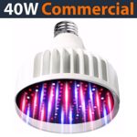 Lighting Labs Pro Grow Series – LED Grow Bulb – Real 40 Watt Output, Full Spectrum, Red and Blue tuned for maximum flowering, hydroponic indoor green house, E27, 120-277V, Clear Cover …