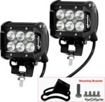 2 Pack – EPAuto 4″ 18W 1260lm Cree LED Light Bar Flood Beam Waterproof Mount for SUV / Boat / Jeep / Van / ATV / SUV / Offroad