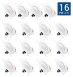 Hyperikon 6 Inch LED Downlight (5 Inch Compatible), Dimmable, 14W (75W Replacement), Retrofit LED Recessed Lighting Fixture, 4000K (Daylight Glow), CRI94, ENERGY STAR LED Ceiling Light (16 Pack)