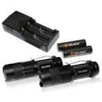 SOLARAY Mini-Pro 1 Professional Mini Series Flashlight Kit – Tactical LED Flashlight with Max 300 Lumens, 5 Light Modes, with Zoomable Focus – Batteries and Charger Included