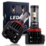 SCITOO H11 LED Headlight Bulbs All-in-One Conversion Kit, 80W Cool White Bright 9600Lm 6000K CREE