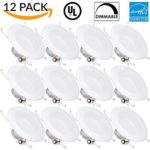 Sunco Lighting 12 PACK – 13W 5/6inch Dimmable LED Retrofit Recessed Lighting Fixture Baffle (=75W) 2700K Soft White White Energy Star, UL, LED Ceiling Light – 965 Lumens Recessed LED Downlight