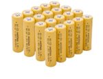 Borispaper 1.2v AA NiCd 600mAh pack of 20 pcs AA NiCd 600mAh Rechargeable Battery for Solar light Lamp Yellow Color