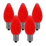 NORAH DECOR Faceted LED C7 Red Replacement Night Light Bulbs, Commercial Grade,Supper Brightness LED, Fits Into Candelabra E12 Base Sockets, 25 Pack