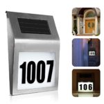 Solar Lighted Address Sign House Number, SOONHUA Decorative Plaque Door Number Apartment Number Outdoor Lighting Doorplate LED Solar Lamp