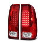 VIPMotoZ 1997-2003 Ford F-150, 1999-2007 Ford F-250 F-350 Superduty LED Tail Lights – Rosso Red Housing, Driver and Passenger Side