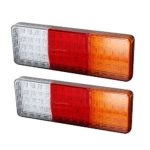 LED Trailer Truck Tail Lights Bar white-red-yellow High Brightness DC12V 75-LED Turn/Signal/Brake/Running/Reverse Light Fit RV ATV Truck Camper etc.(2 PCS)