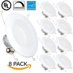 Sunco Lighting 8 PACK – 13W 5/6inch Dimmable LED Retrofit Recessed Lighting Fixture (=75W) 4000K Cool White Energy Star, UL, LED Ceiling Light – 965 Lumens Recessed LED Downlight