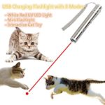 Pet Cat Toys Interactive LED Light，Command Light Training Tools Mini Flashlight- USB Charging 3 in 1