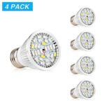 Haodude Led Grow light Bulb, 28W Full Spectrum Grow lights E26 Grow Plant Light for Hydroponics Greenhouse Organic, Lights For Fish Tank, Pack of 4