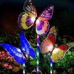 Garden Solar Lights，Butterfly Lights Solar Lights Outdoor Multi-color Changing ，3 Pack Fiber Optic 5 LED Colourful Light