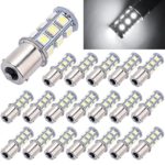 DWVO [20 Pack] Superbright 1156 LED Light Bulb White BA15S 5050 [18 SMD] Car Trailer LED Light 7503 1141 1073