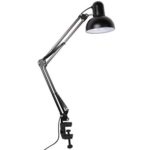 Black Lamp Floor LED Light Ballast Flexible Swing Arm Clamp Mount Lamp Office Studio Home Table Desk Light