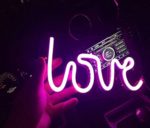 Neon Love Signs Light LED Neon Art Decorative Lights Wall Decor for Girls Bedroom House Bar Pub Hotel Beach Recreational (purple love)