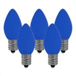 NORAH DECOR Opaque LED C7 Blue Christmas Replacement Night Light Bulbs, Commercial Grade,Supper Brightness LED, Fits Into Candelabra E12 Base Sockets, 25 Pack
