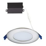 GetInLight Slim Dimmable 4 Inch LED Recessed Lighting, Round Ceiling Panel, Junction Box Included, 4000K(Bright White), 9W, 600lm, Brushed Nickel Finished, cETLus Listed, IN-0303-2-SN-40