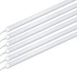 (Pack of 6) Barrina 8ft Led Tube Light Fixture 44w 4500lm 6500K (Super Bright White) for Garage Shop Warehouse Corded Electric with Built-in ON/OFF Switch