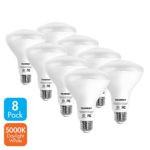 Tenergy LED Dimmable Flood Light Bulbs 60 Watt Equivalent (8W), Daylight White (5000K), BR30 E26 Medium Standard Base for Recessed Can Ceiling Flood Light (Pack of 8)