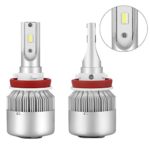 simdevanma LED Automobile Headlight Bulbs with Advanced LED Chip and AI0 Conversion kit-80W/8,000LM/6,000K(H11,H9)