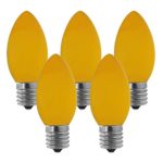 NORAH DECOR Opaque LED C9 Yellow Christmas Replacement Incandescent Night Bulbs, 0.8W Commercial Grade,Supper Brightness LED, Fits Into Candelabra E17 Base Socket, 25 Pack