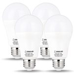 LOHAS LED Light Bulbs, A19 LED Bulb, 100-150W Equivalent(17w LEDs), Warm White 2700K LED Lamps, E26 Medium Base Bulb 1600Lumens, Energy Saving Light Bulb for Home Lighting, Non-Dimmable(4 Pack)
