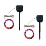 Win-Win Solar String Lights 33ft 100LEDs Outdoor Waterproof DIY Fairy String Lights For Bedroom Patio Garden Wedding Party and Tree Decoration Four Colors(Red Green Blue White) 2 pcs 1 pack