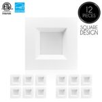 Parmida (12 Pack) 4 inch Dimmable LED Square Retrofit Recessed Downlight, 9W (65W Replacement), 600lm, 3000K (Soft White), ENERGY STAR & ETL, LED Ceiling Can Light, LED Trim